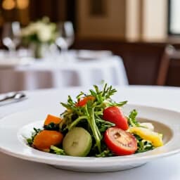 Dietary accommodations for event catering in San Francisco. A platter of allergen-free food options in a banquet setting.