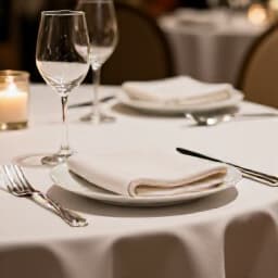 Professional corporate event setup in a mini banquet hall in San Francisco. The elegant table arrangement and refined decor are suitable for business meetings and corporate dinners.