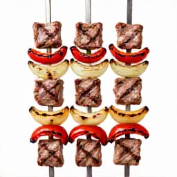 Authentic Armenian Shish Kebab grilled to perfection. Succulent lamb and vegetable skewers, a specialty of Beluga Restaurant in San Francisco, prepared using traditional methods and fresh ingredients.