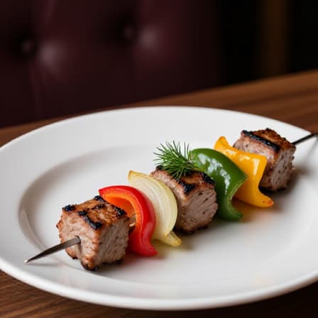 A lavish spread of authentic Russian, Armenian, and Mediterranean cuisine, including shish kebab and mezze platters, ready for guests at an event in San Francisco.