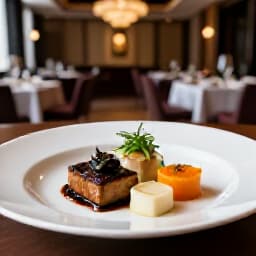 Elegant table setting in Beluga Banquet Hall, San Francisco, prepared for a private event. Features fine dining arrangements and sophisticated decor.