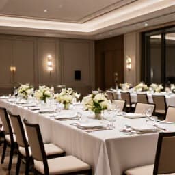 Elegant banquet hall interior ready for an event in San Francisco