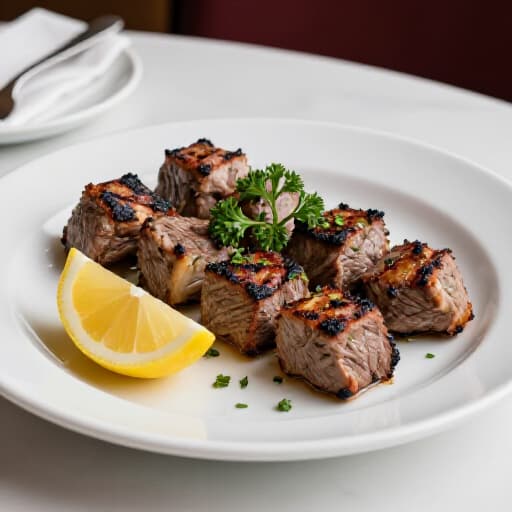 Authentic Armenian Cuisine Table Spread. A beautifully arranged table showcasing a variety of traditional Armenian dishes, including grilled meats, fresh salads, and savory pastries, reflecting the rich culinary heritage of Armenia and the Middle East.