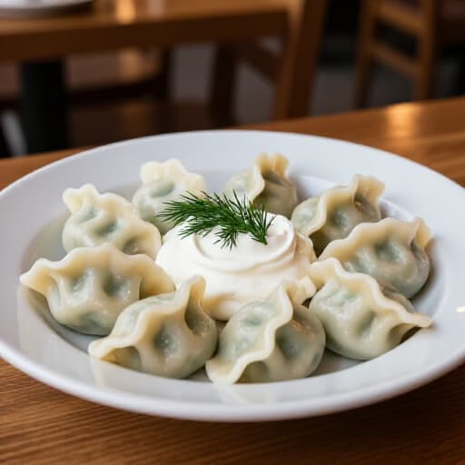 Authentic Russian Dining Experience in San Francisco. A beautifully set table in a traditional Russian restaurant, showcasing classic dishes like pelmeni and blini, with elegant decor reflecting Russian culture.