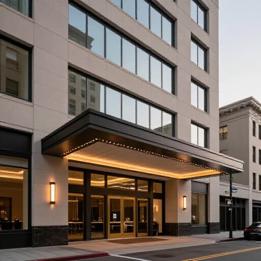 Elegant exterior of Beluga Banquet Hall in San Francisco, California. The venue is located on Geary Blvd, showcasing its accessible location for weddings and private events in the Richmond District.