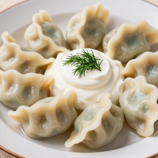 Platter of authentic Russian cuisine including pelmeni and beef stroganoff at Beluga Restaurant San Francisco