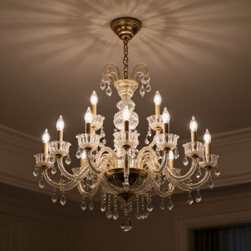 Elegant interior of Beluga Banquet Hall in San Francisco, set up for a formal event with dining tables, chandeliers, and decorative lighting. The spacious event venue is ready to host a memorable celebration.