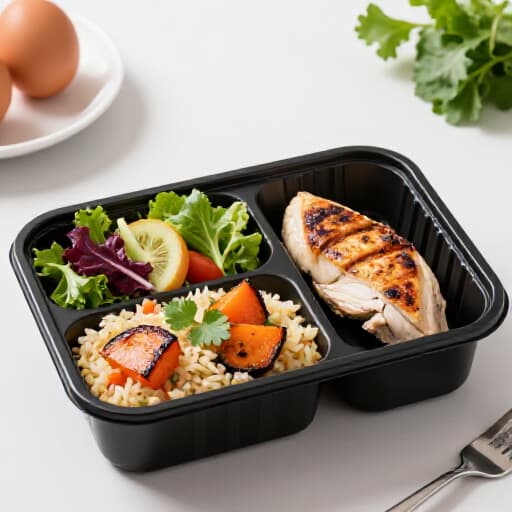 Customized Corporate Lunch Menus for San Francisco Teams. A beautifully arranged corporate lunch spread with diverse dishes, showcasing healthy and delicious options for employee lunch programs, prepared by expert chefs for business events.