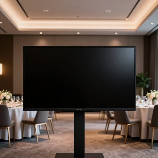 Dynamic Product Launch Event Setup at Beluga Banquet Hall in San Francisco. A sophisticated venue prepared for a new product reveal, featuring elegant lighting, a stage area, and ample space for guests and displays, ideal for corporate product launches and new product reveals.