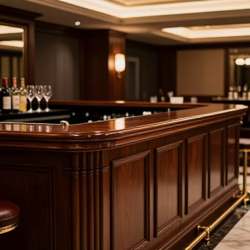 Elegant Beverage Packages in San Francisco. A beautifully arranged bar setup with various alcoholic and non-alcoholic drinks, ready to serve 120 guests at a sophisticated event.
