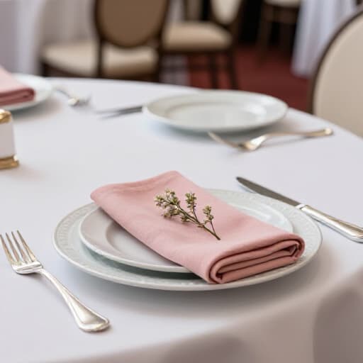 Elegant and customized event decor setup for a wedding or corporate event in San Francisco. This image showcases sophisticated table settings, personalized backdrops, and floral arrangements, highlighting Beluga Restaurant & Banquet Hall
