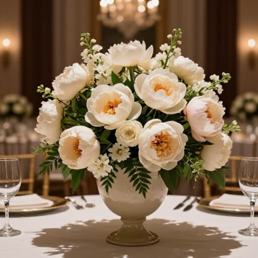 Elegant event specialty decor featuring lush floral arrangements and intricate lighting for a San Francisco event.