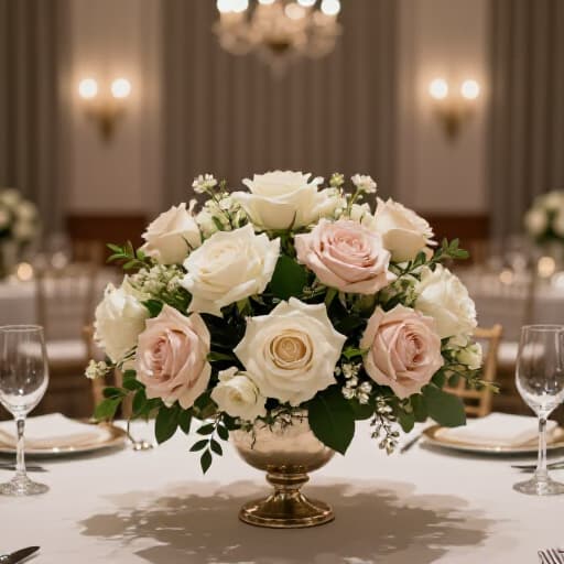 Elegant wedding reception venue in San Francisco with floral decor