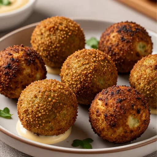 Delicious falafel catering spread with hummus and fresh salads for a San Francisco event. An inviting display of authentic Mediterranean cuisine perfect for corporate gatherings and private parties, featuring golden-brown falafel, vibrant vegetables, and flavorful dips.