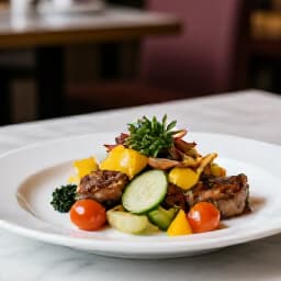 A vibrant assortment of authentic Russian, Armenian, and Mediterranean dishes from Beluga Restaurant