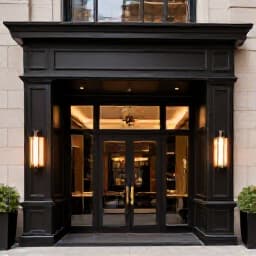 Exterior view of Beluga Restaurant & Banquet Hall in San Francisco, inviting guests to visit. The image showcases the elegant entrance of the venue on Geary Blvd, highlighting its prominent location for easy access.