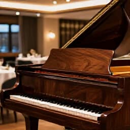 Guests enjoying live music and fine dining at Beluga Restaurant & Banquet Hall in San Francisco. A vibrant scene with a band performing and patrons socializing, highlighting the lively atmosphere and exquisite cuisine.