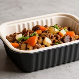 Beluga Restaurant takeout and delivery in San Francisco. A beautifully arranged meal from Beluga Restaurant ready for takeout or delivery, showcasing authentic Russian, Armenian, and Mediterranean cuisine.