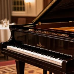 Elegant dining room with live music performance at Beluga Restaurant & Banquet Hall in San Francisco. Guests are enjoying authentic cuisine in a vibrant and sophisticated atmosphere.