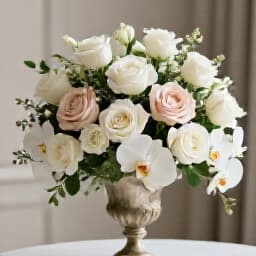 Elegant event decor consultation in San Francisco. A professional event planner discussing decor options with clients, showcasing fabric swatches and floral arrangements for a custom event design.