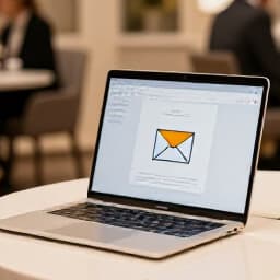 Elegant event inquiry email prompt for planning celebrations in San Francisco. A visual representation encouraging users to send an email for event planning or restaurant reservations, emphasizing quick communication and efficient service from Beluga Restaurant & Banquet Hall.