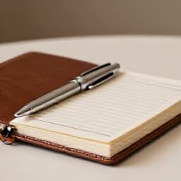 Elegant event planning setup with a notepad and pen, symbolizing custom quote requests for events in San Francisco. Features a sophisticated and organized approach to event coordination.
