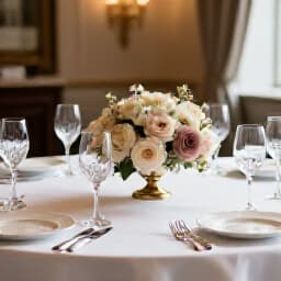 Elegant event venue interiors at Beluga Restaurant & Banquet Hall. Beautifully decorated banquet hall ready for a wedding reception or private event, featuring luxurious table settings and a sophisticated ambiance in San Francisco, California.