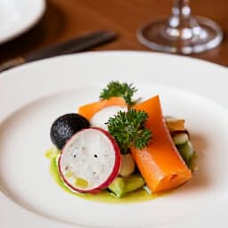 Executive Chef presenting an exquisite gourmet dish, symbolizing culinary excellence for events at Beluga Restaurant & Banquet Hall in San Francisco.
