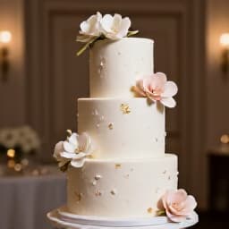 Exquisite wedding cake with floral decorations at Beluga Banquet Hall in San Francisco