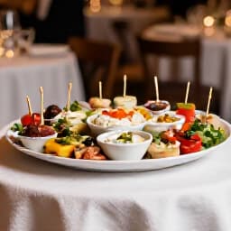 Elegant off-site catering setup in San Francisco with beautifully presented dishes and sophisticated decor. Professional catering service for events, featuring authentic cuisine.