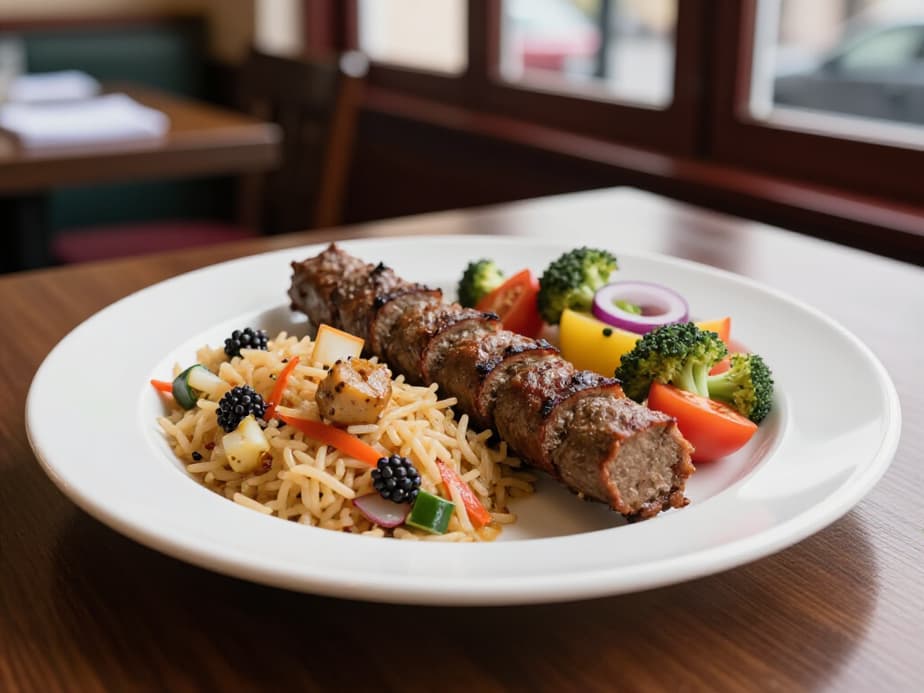 Exceptional lunch dining experience at Beluga Restaurant in San Francisco. A bright and inviting dining area with guests enjoying authentic Russian, Armenian, and Mediterranean cuisine.