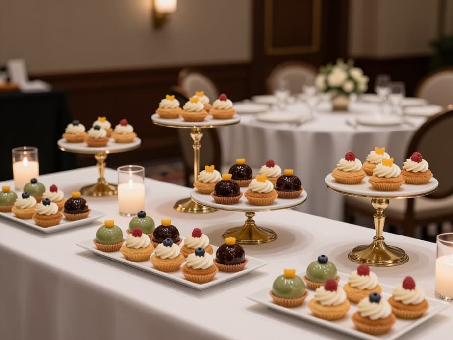 Custom Dessert Bar for Wedding Reception in San Francisco. A lavish dessert display with authentic Russian, Armenian, and Mediterranean sweets, designed for a wedding reception in San Francisco.