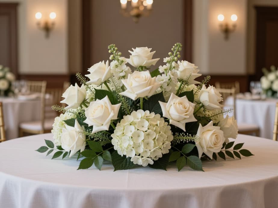 Elegant event reception in a San Francisco banquet hall, beautifully set up for a celebration with professional event planning and coordination.