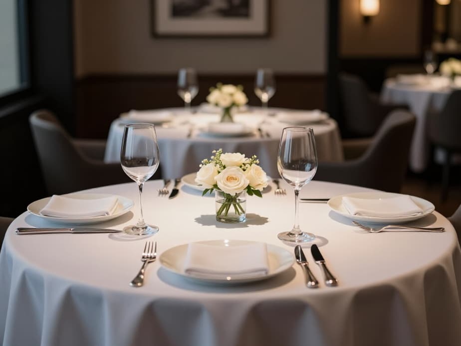 Elegant restaurant dining room at Beluga Restaurant in San Francisco, set for an evening of authentic Russian, Armenian, and Mediterranean cuisine, with comfortable seating and warm lighting.