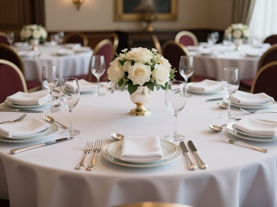 Luxurious banquet hall ready for a grand event in San Francisco