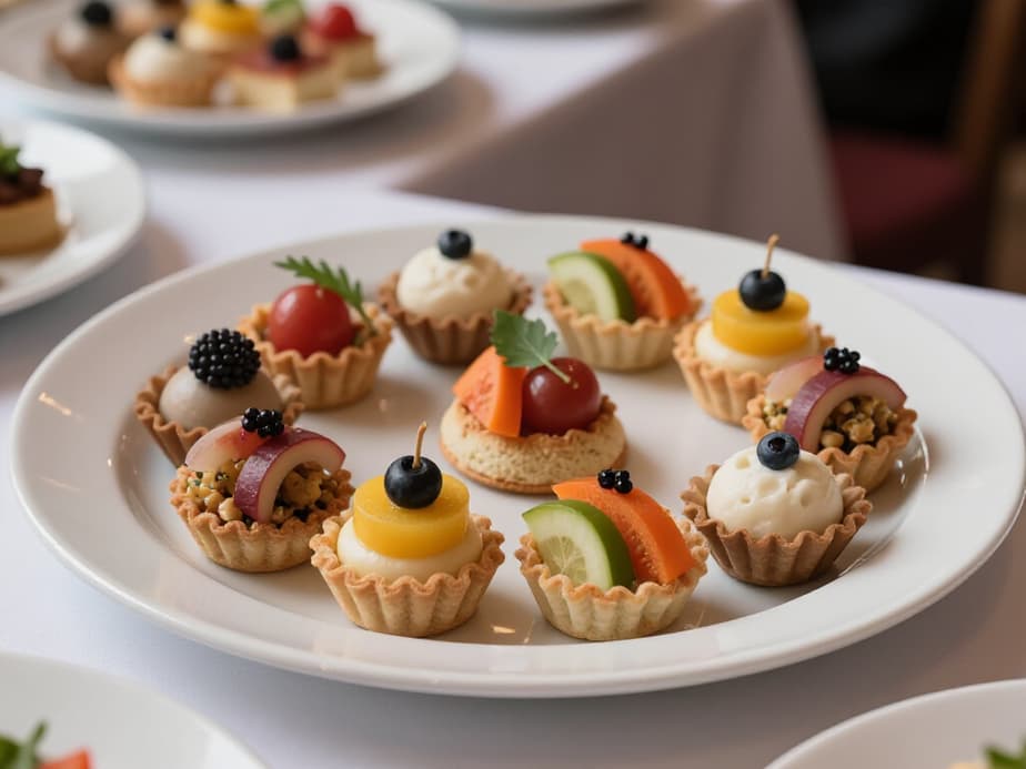 Luxurious wedding reception catering setup