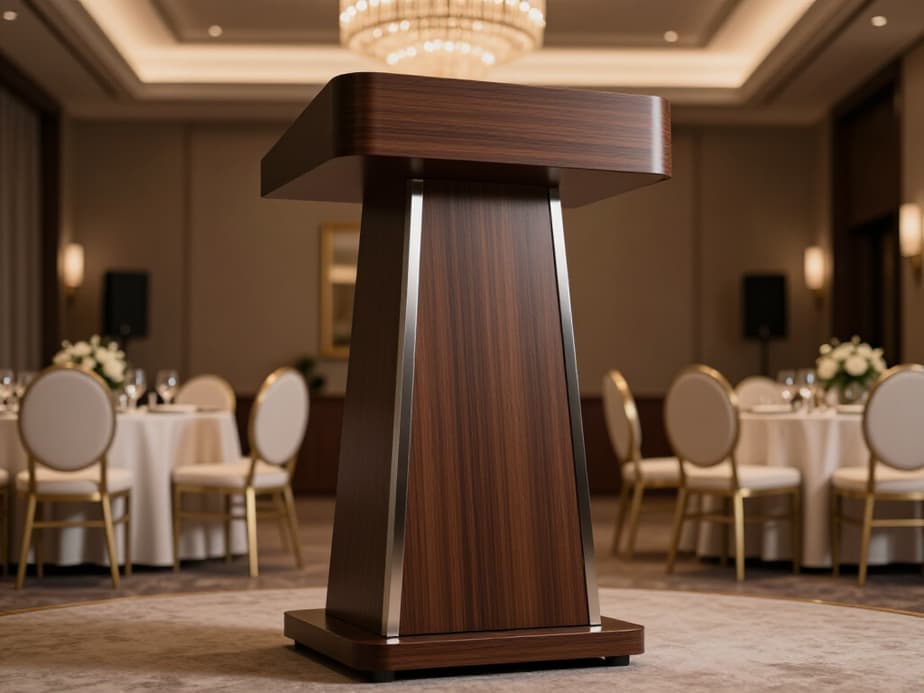 elegant product launch venue with stage and seating in San Francisco