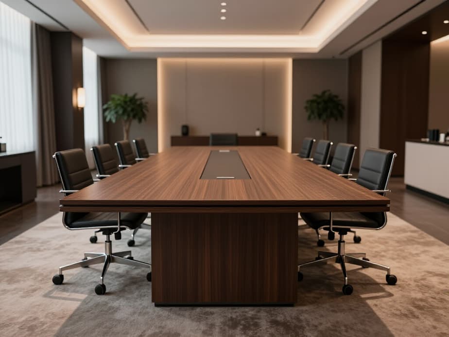 Professional business meeting in a modern San Francisco venue. Attendees collaborating around a large table in a well-appointed corporate event space at Beluga.