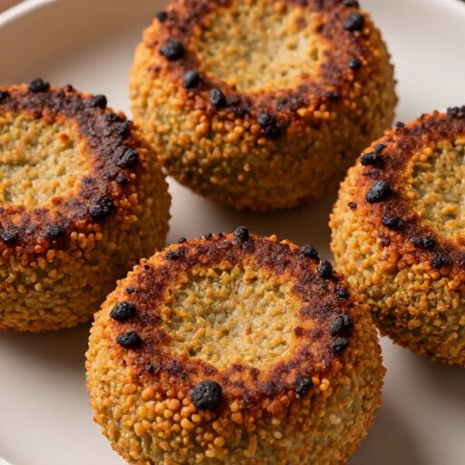Authentic Falafel in San Francisco, prepared fresh daily at Beluga Restaurant & Banquet Hall, served with traditional sauces and fresh herbs.