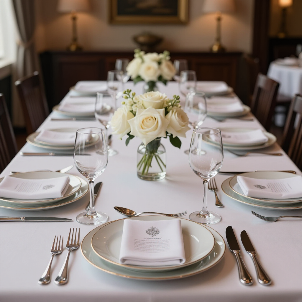 Elegant Private Event Setup at Beluga Restaurant & Banquet Hall. A beautifully decorated banquet hall ready for a private event, showcasing elegant table settings, lighting, and spacious layout suitable for various celebrations in San Francisco.